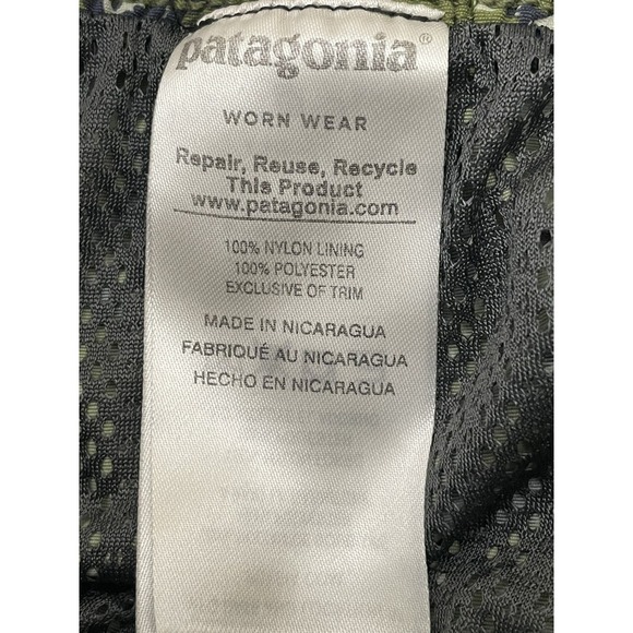 Patagonia Baggies Shorts Mens Medium Green Fish AOP 100% Nylon Lined 6" Inseam - Picture 5 of 7